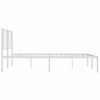 Stella Homewares Metal Bed Frame without Mattress with Headboard White 183x203 cm King