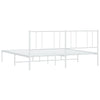 Stella Homewares Metal Bed Frame without Mattress with Headboard White 183x203 cm King