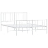 Stella Homewares Metal Bed Frame without Mattress with Footboard White 150x200 cm