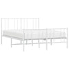 Stella Homewares Metal Bed Frame without Mattress with Footboard White 150x200 cm