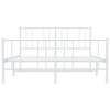 Stella Homewares Metal Bed Frame without Mattress with Footboard White 150x200 cm