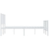Stella Homewares Metal Bed Frame without Mattress with Footboard White 150x200 cm