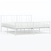 Stella Homewares Metal Bed Frame without Mattress with Footboard White 183x203 cm King