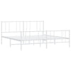 Stella Homewares Metal Bed Frame without Mattress with Footboard White 183x203 cm King