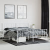 Stella Homewares Metal Bed Frame without Mattress with Footboard White 183x203 cm King