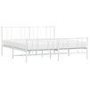 Stella Homewares Metal Bed Frame without Mattress with Footboard White 183x203 cm King