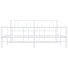Stella Homewares Metal Bed Frame without Mattress with Footboard White 183x203 cm King