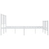 Stella Homewares Metal Bed Frame without Mattress with Footboard White 183x203 cm King
