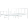 Stella Homewares Metal Bed Frame without Mattress with Footboard White 183x203 cm King
