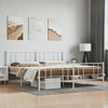 Stella Homewares Metal Bed Frame without Mattress with Footboard White 183x203 cm King
