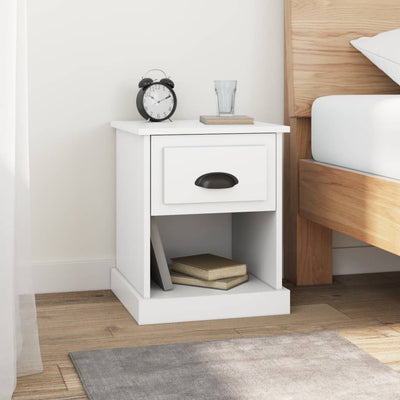 Stella Homewares Bedside Cabinet White 39x39x47.5 cm Engineered Wood