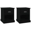 Stella Homewares Bedside Cabinets 2 pcs Black 39x39x47.5 cm Engineered Wood