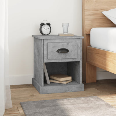 Stella Homewares Bedside Cabinets 2 pcs Concrete Grey 39x39x47.5 cm Engineered Wood