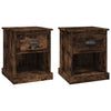 Stella Homewares Bedside Cabinets 2 pcs Smoked Oak 39x39x47.5 cm Engineered Wood
