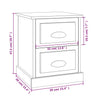 Stella Homewares Bedside Cabinet White 39x39x47.5 cm Engineered Wood