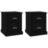 Stella Homewares Bedside Cabinets 2 pcs Black 39x39x47.5 cm Engineered Wood