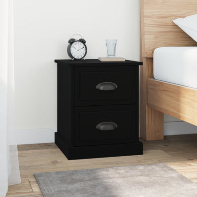Stella Homewares Bedside Cabinets 2 pcs Black 39x39x47.5 cm Engineered Wood