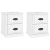 Stella Homewares Bedside Cabinets 2 pcs High Gloss White 39x39x47.5 cm Engineered Wood