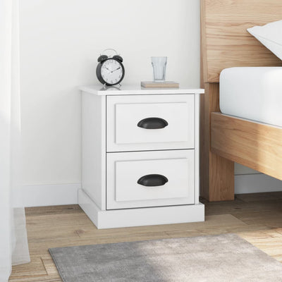Stella Homewares Bedside Cabinets 2 pcs High Gloss White 39x39x47.5 cm Engineered Wood