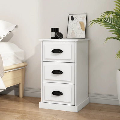 Stella Homewares Bedside Cabinet White 39x39x67 cm Engineered Wood
