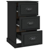 Stella Homewares Bedside Cabinet Black 39x39x67 cm Engineered Wood