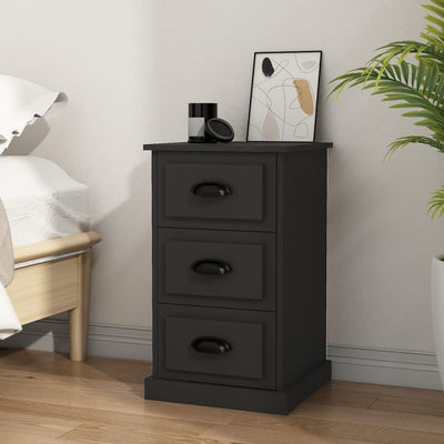 Stella Homewares Bedside Cabinet Black 39x39x67 cm Engineered Wood