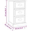 Stella Homewares Bedside Cabinet Sonoma Oak 39x39x67 cm Engineered Wood