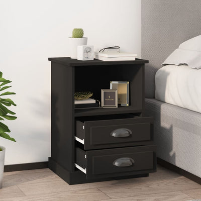 Stella Homewares Bedside Cabinets 2 pcs Black 43x36x60 cm