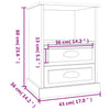 Stella Homewares Bedside Cabinet High Gloss White 43x36x60 cm
