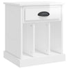 Stella Homewares Bedside Cabinet High Gloss White 43x36x50 cm
