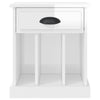 Stella Homewares Bedside Cabinet High Gloss White 43x36x50 cm