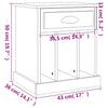 Stella Homewares Bedside Cabinet High Gloss White 43x36x50 cm