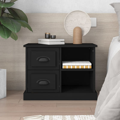 Stella Homewares Bedside Cabinet Black 60x35.5x45 cm
