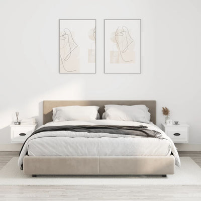 Stella Homewares Wall-mounted Bedside Cabinets 2 pcs White 41.5x36x28cm
