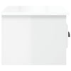Stella Homewares Wall-mounted Bedside Cabinet High Gloss White 41.5x36x28cm