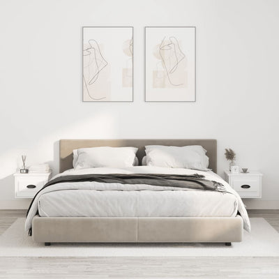 Stella Homewares Wall-mounted Bedside Cabinets 2 pcs High Gloss White 41.5x36x28cm