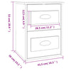 Stella Homewares Wall-mounted Bedside Cabinet White 41.5x36x53cm