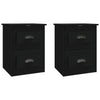 Stella Homewares Wall-mounted Bedside Cabinets 2 pcs Black 41.5x36x53cm
