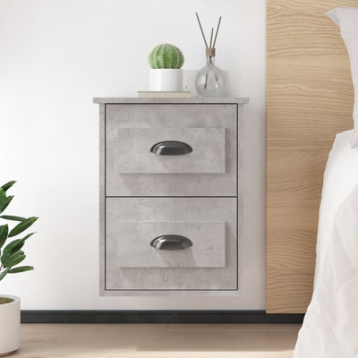 Stella Homewares Wall-mounted Bedside Cabinets 2 pcs Concrete Grey 41.5x36x53cm