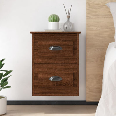 Stella Homewares Wall-mounted Bedside Cabinets 2 pcs Brown Oak 41.5x36x53cm