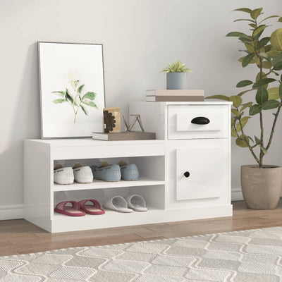 Stella Homewares Shoe Cabinet High Gloss White 100x42x60 cm Engineered Wood