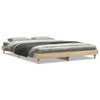 Stella Homewares Bed Frame without Mattress Sonoma Oak 135x190 cm Engineered Wood