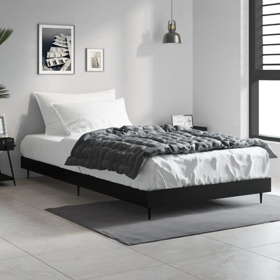 Stella Homewares Bed Frame without Mattress Black 90x190 cm Engineered Wood