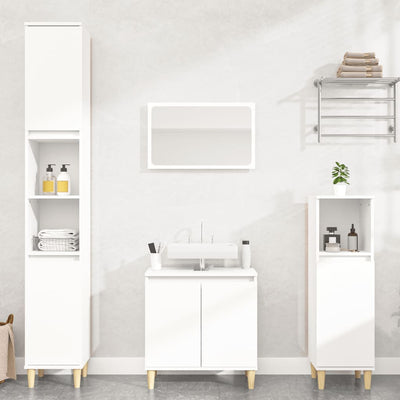 Stella Homewares 3 Piece Bathroom Furniture Set White Engineered Wood