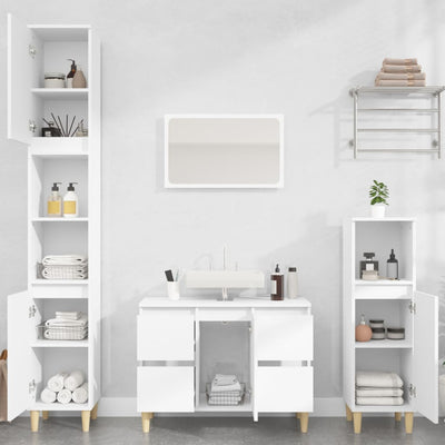Stella Homewares 3 Piece Bathroom Furniture Set White Engineered Wood