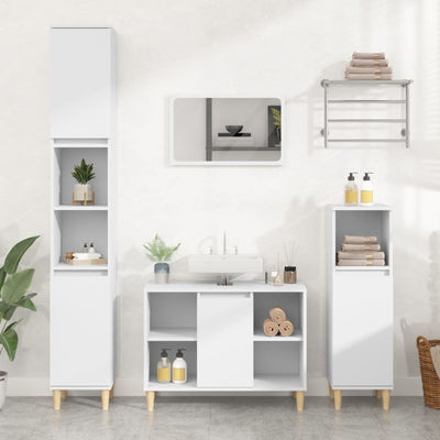 Stella Homewares 3 Piece Bathroom Furniture Set White Engineered Wood