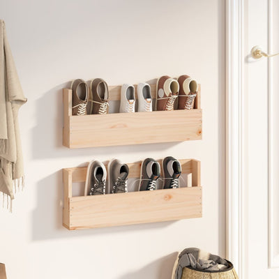 Stella Homewares Wall-mounted Shoe Racks 2 pcs 59x9x23 cm Solid Wood Pine