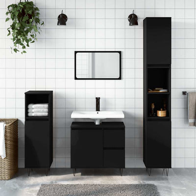 Stella Homewares Bathroom Cabinet Black 65x33x60 cm Engineered Wood