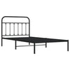 Stella Homewares Metal Bed Frame without Mattress with Headboard Black 107x203 cm King Single