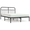 Stella Homewares Metal Bed Frame without Mattress with Headboard Black 150x200 cm